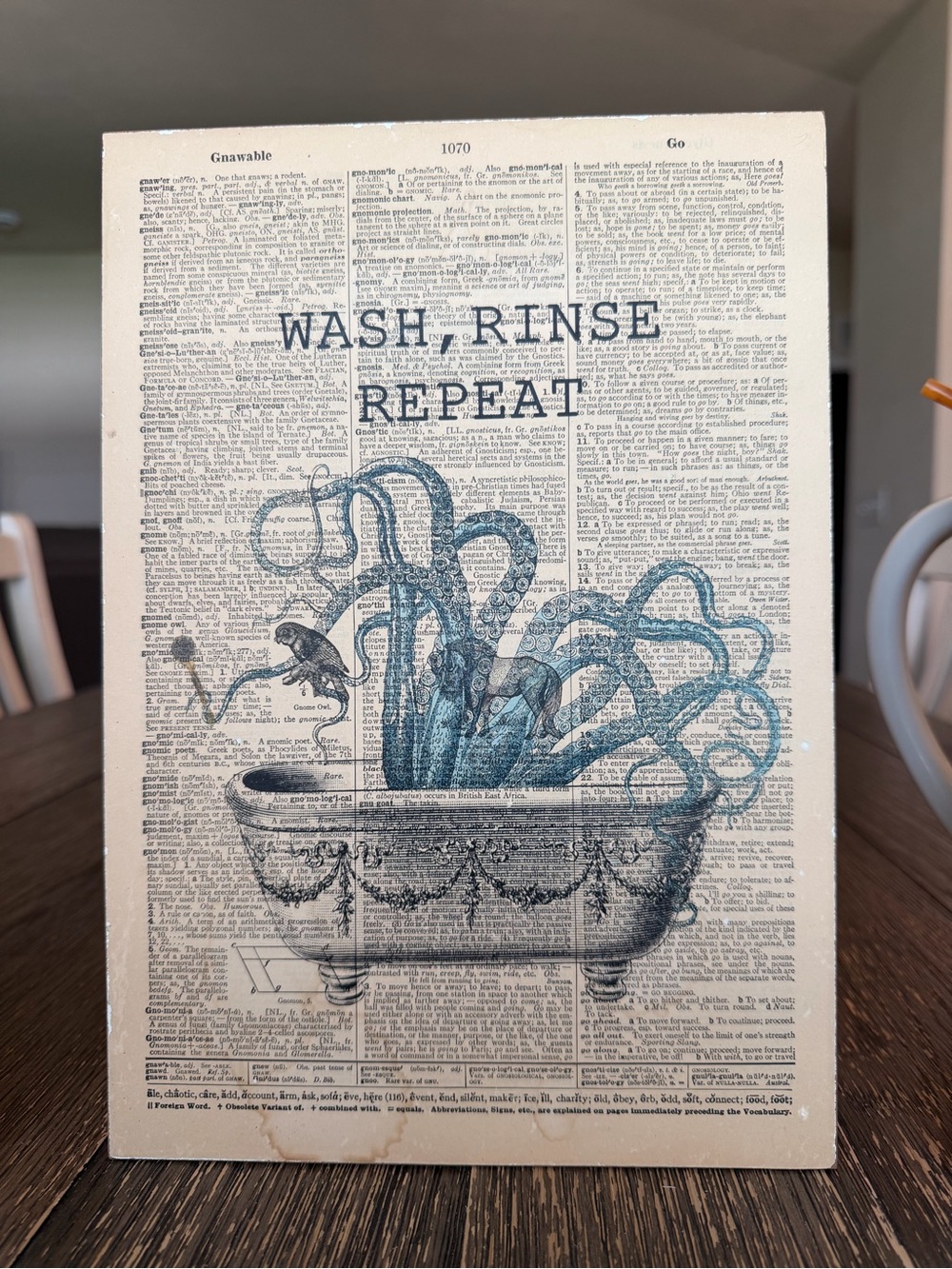Vintage Dictionary Art Print - Wash, Rinse, Repeat - Picture 3 of 7